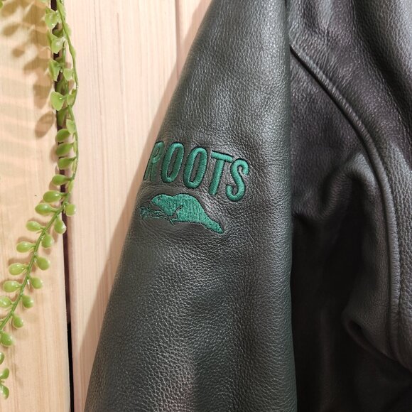 Vintage Roots Leather Jacket Varsity Leather Jacket Green - Picture 13 of 16